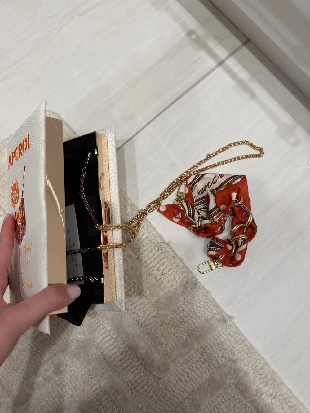 Aperol Embroidered Book Purse